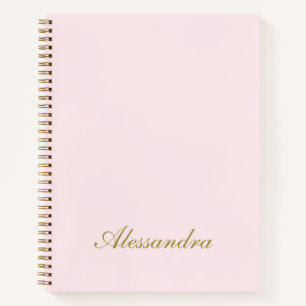 Pastell Rosa Gold Schrift Individueller Name Minim Notizblock