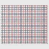 Pastell-Rosa Grau Weiß Karomuster Geschenkpapier (Flach)