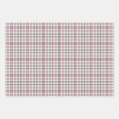 Pastell-Rosa Grau Weiß Karomuster Geschenkpapier Set (Vorderseite 3)