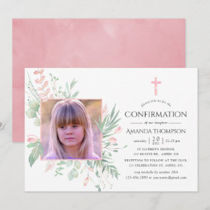Pastell-Rosa-Grün-Bestätigung Einladung