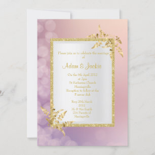Pastell rosa lila Blattgold ELEGANT WEDING Einladung