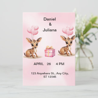 Pastell Rosa Luftballons Hochzeitseinladungsvorlag Save The Date