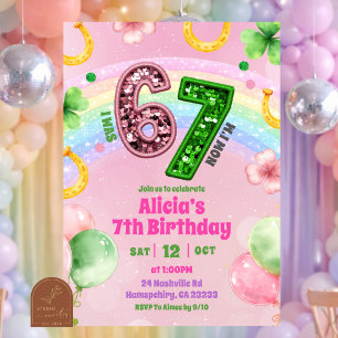 Pastell Rosa Regenbogen Pailletten Glitter 67 St.  Einladung
