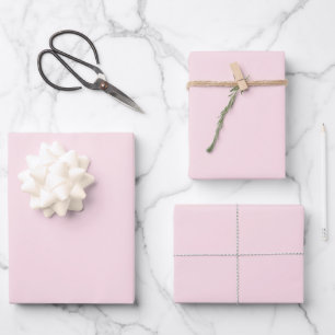 Pastell-Rosa-Rosen-Einfarbig Geschenkpapier Set