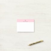 Pastell Rosa Süße Personalisierte Monogramm Name Post-it Klebezettel (Auf Schreibtisch)