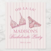 Pastell Rosa Wäsche Dusche Junggesellinnenabschied Weinetikett (Einzelnes Label)