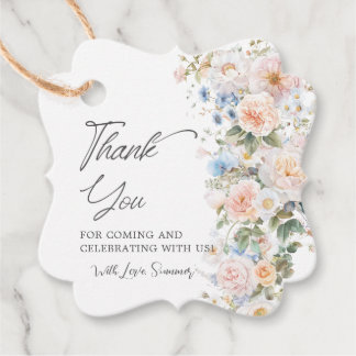 Pastell Rosa Weiß Blau Floral Braut Baby Shower Geschenkanhänger
