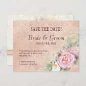 Pastell Rose & Calla Lilies - Save the Date Karte (Vorne/Hinten)