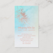 *~* Pastell Rose Gold Palm Leaf Türkis Ombre Visitenkarte (Rückseite)