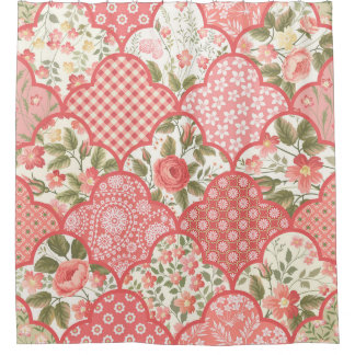 Pastell-Rose Muster für Blumenmuster Duschvorhang