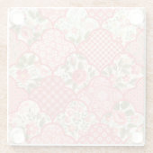 Pastell-Rose Muster für Blumenmuster Glasuntersetzer (Rückseite)