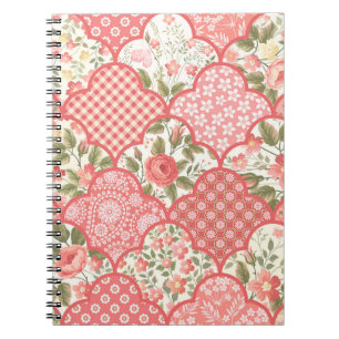 Pastell-Rose Muster für Blumenmuster Notizblock