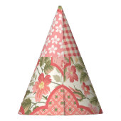 Pastell-Rose Muster für Blumenmuster Partyhütchen (Rückseite)