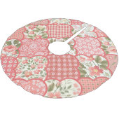 Pastell-Rose Muster für Blumenmuster Polyester Weihnachtsbaumdecke (Schrägansicht)