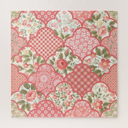 Pastell-Rose Muster für Blumenmuster Puzzle (Vertikal)