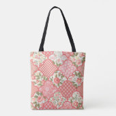 Pastell-Rose Muster für Blumenmuster Tasche (Rückseite)