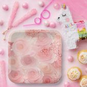 Pastell-Rose-Papier-Teller Pappteller (Party)