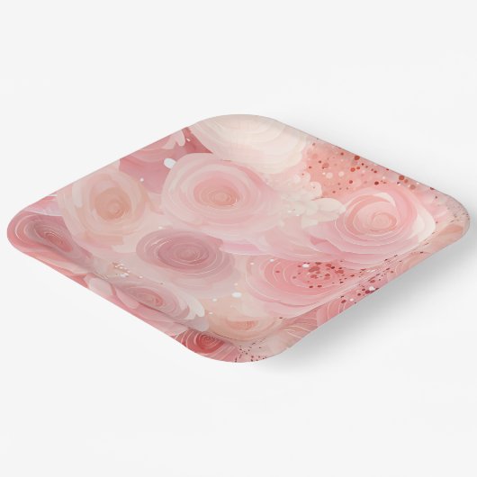 Pastell-Rose-Papier-Teller Pappteller (Gewinkelt)