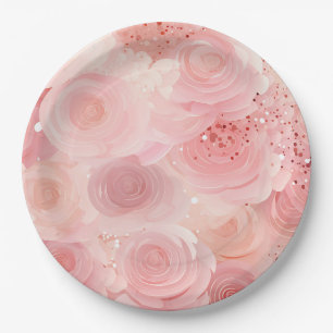 Pastell-Rose-Papier-Teller Pappteller