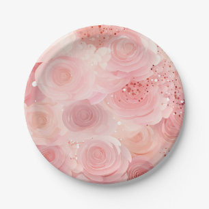 Pastell-Rose-Papier-Teller Pappteller