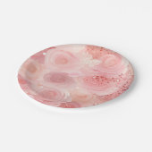 Pastell-Rose-Papier-Teller Pappteller (Schrägansicht)