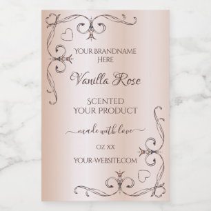 Pastell Rose Rosa Produktkennzeichnungen Verzierte Lebensmitteletikett