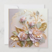 Pastell Rose Skulptur Feiertagskarte (Vorderseite)