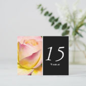 Pastell Rose Tischnummer Postkarte (Stehend Vorderseite)