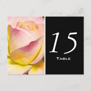 Pastell Rose Tischnummer Postkarte