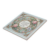 Pastell-Rosengarten Rosenlinienrahmen Hellblauer H Fliese (Seite)