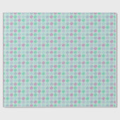 Pastell-Rosenmuster Blau Geschenkpapier (Flach)