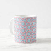 Pastell-Rosetten-Geometrie Kaffeetasse (Vorderseite Links)