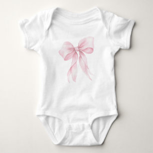 Pastell rot rosa Bow minimalistisch Baby Strampler