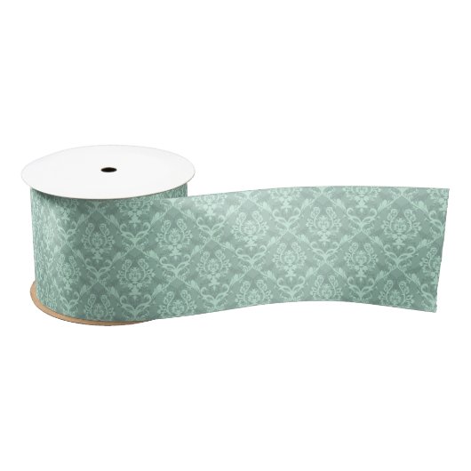 Pastell Sage Green Floral Lace Muster Satinband (Spule)