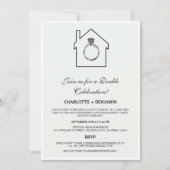 Pastell Sage Green Housewarming & Engagement Party Einladung (Vorderseite)