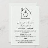 Pastell Sage Green Housewarming & Engagement Party Einladung (Vorne/Hinten)