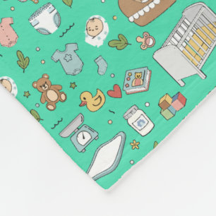 Pastell-Sagegrün-Babyzimmer-Muster-Banket Fleecedecke