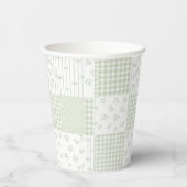 Pastell-Sagegrün-Vintage-Patchwork-Baby-Shower Pappbecher (Rechts)