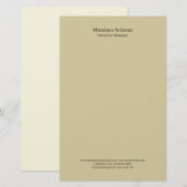 Pastell-Sand-Ebene-Professionell-Modern-Minimalist Briefpapier (Vorne/Hinten)
