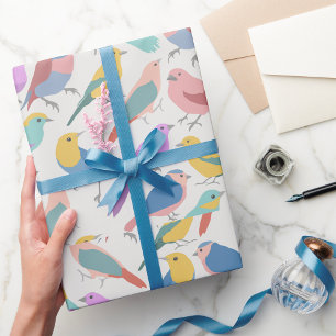 Pastell-Sangvögel-Muster Süße Wasserfarbe-Vögel Geschenkpapier