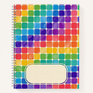Pastell-Schachbrett-Name-Notizbuch Notizblock