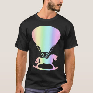 Pastell-Schaukelpferd Kinderkinderzimmer Heißluftb T-Shirt