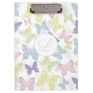 Pastell-Schmetterlinge-Clipboard Klemmbrett