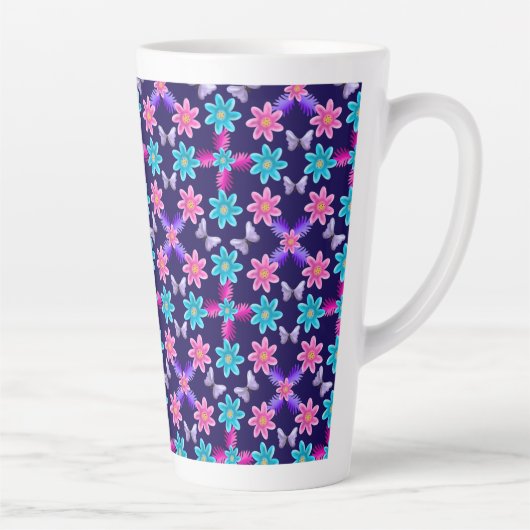Pastell-Schmetterlings-Blumenmuster Milchtasse (Rechts)