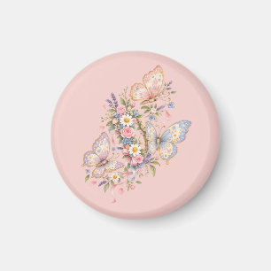 Pastell-Schmetterlings-Geburtstagsgarten Magnet
