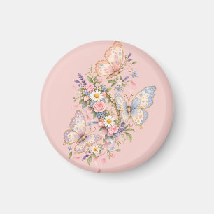 Pastell-Schmetterlings-Geburtstagsgarten Magnet