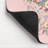 Pastell-Schmetterlings-Geburtstagsgarten Mousepad (Ecke)