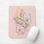 Pastell-Schmetterlings-Geburtstagsgarten Mousepad (Mit Mouse)