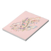 Pastell-Schmetterlings-Geburtstagsgarten  Notizblock (Rotiert)
