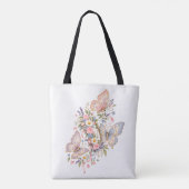 Pastell-Schmetterlings-Geburtstagsgarten  Tasche (Rückseite)